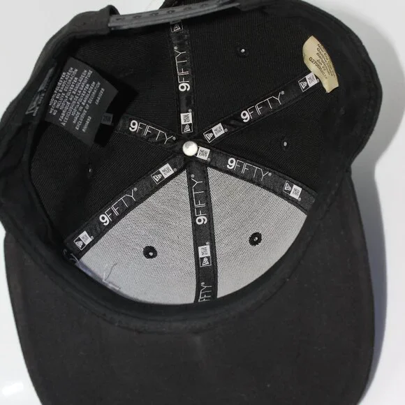 New Era 100% Polyester Black TA/FB Baseball Cap Hat One Size Adjustable Snapback - Picture 5 of 9